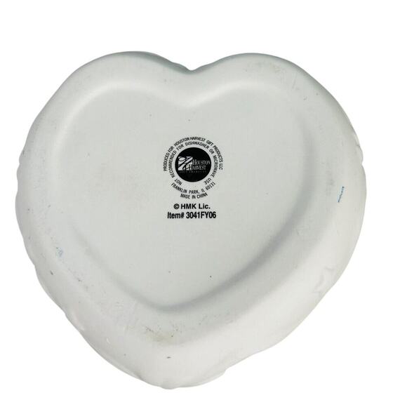 Vintage Hallmark 3D Three Little Angels Heart Shaped Ceramic Trinket Box Lidded - Picture 2 of 13